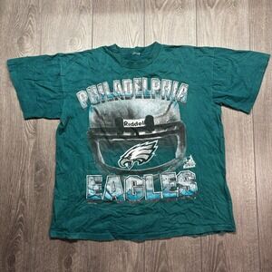 Vintage Philadelphia Eagles 1999 Riddell Helmet Shirt Medium Green